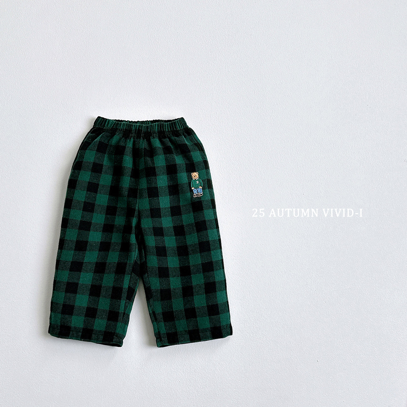 Check Bear Embroidery Pants