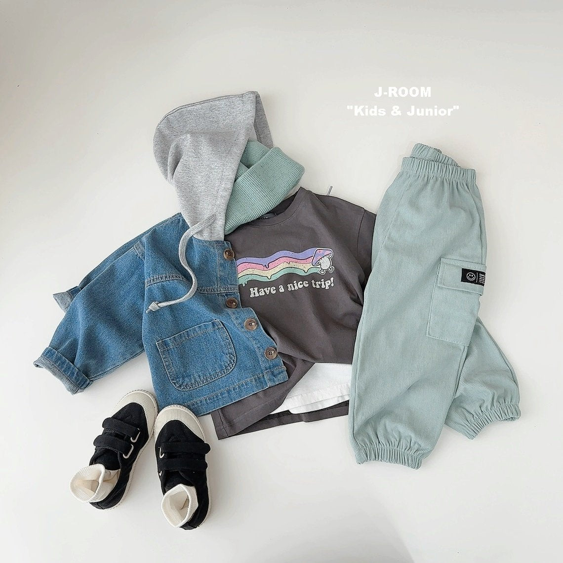 Label Hooded Denim Jacket