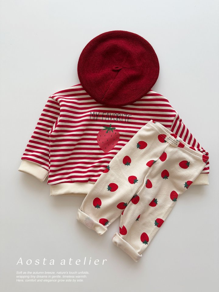 Red Striped Strawberry Sweatshirt