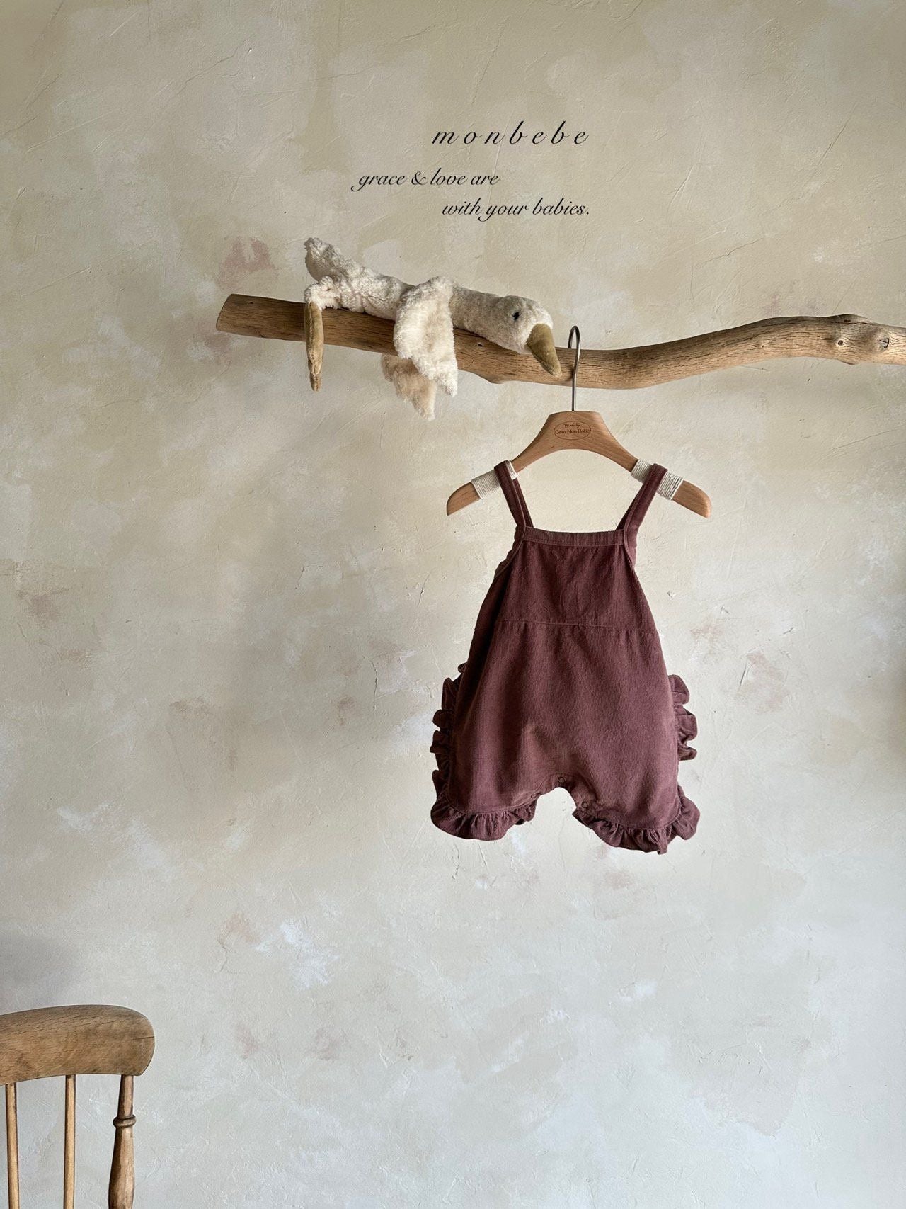 Frill Corduroy Suspender Pants