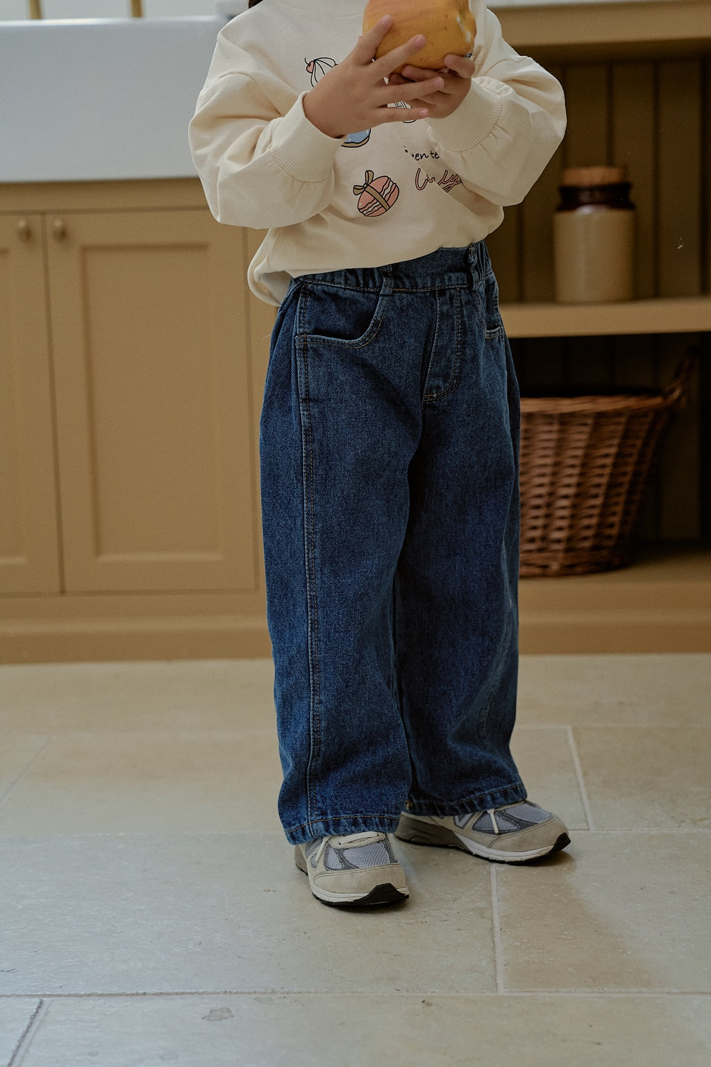 Pleated Denim Pants
