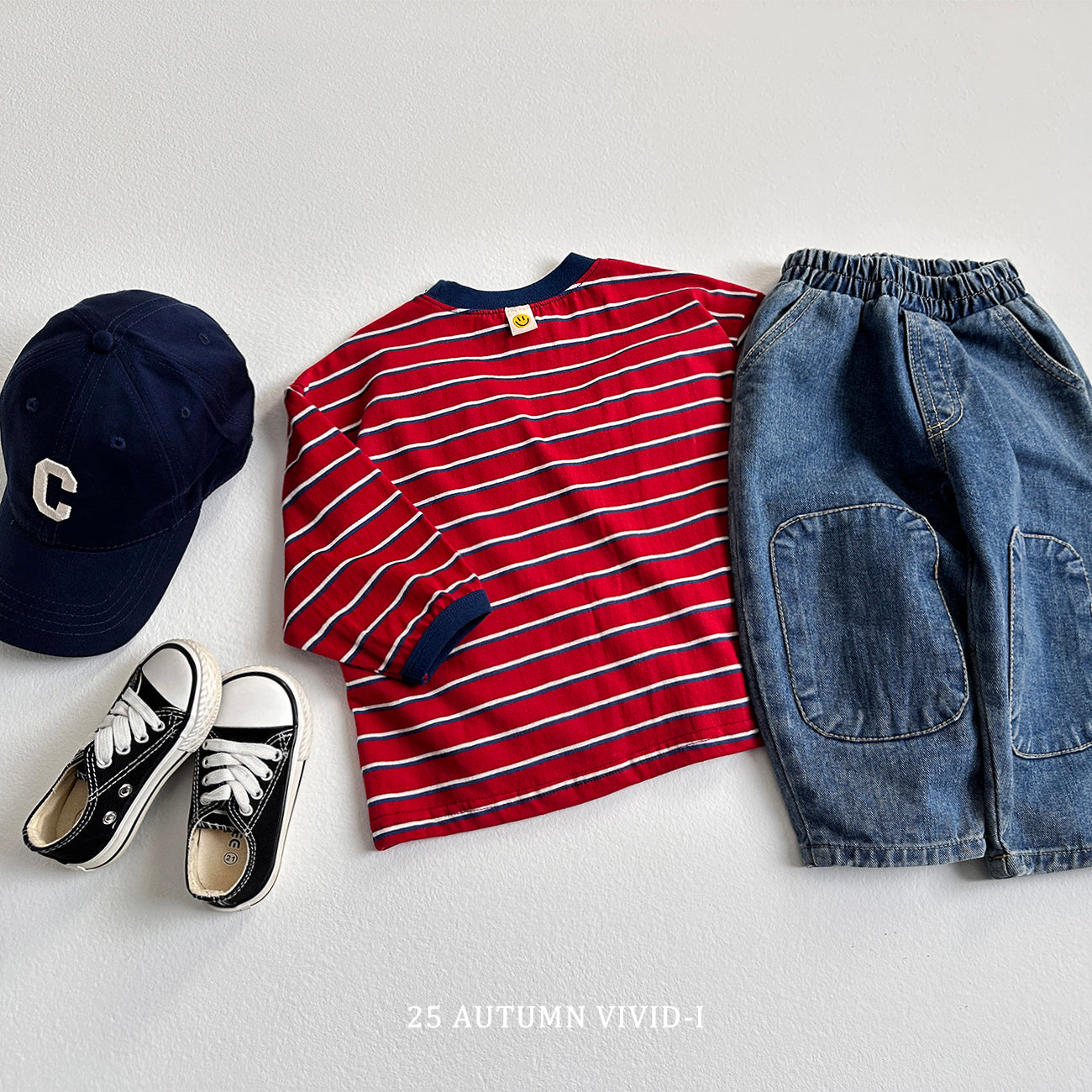 Smile Label Stripe T-shirt