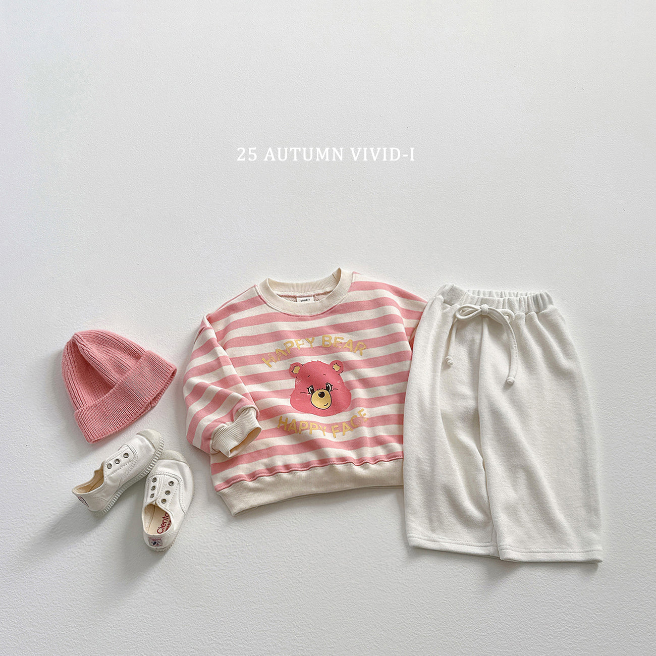 Happy Bear Stripe Sweatshirt