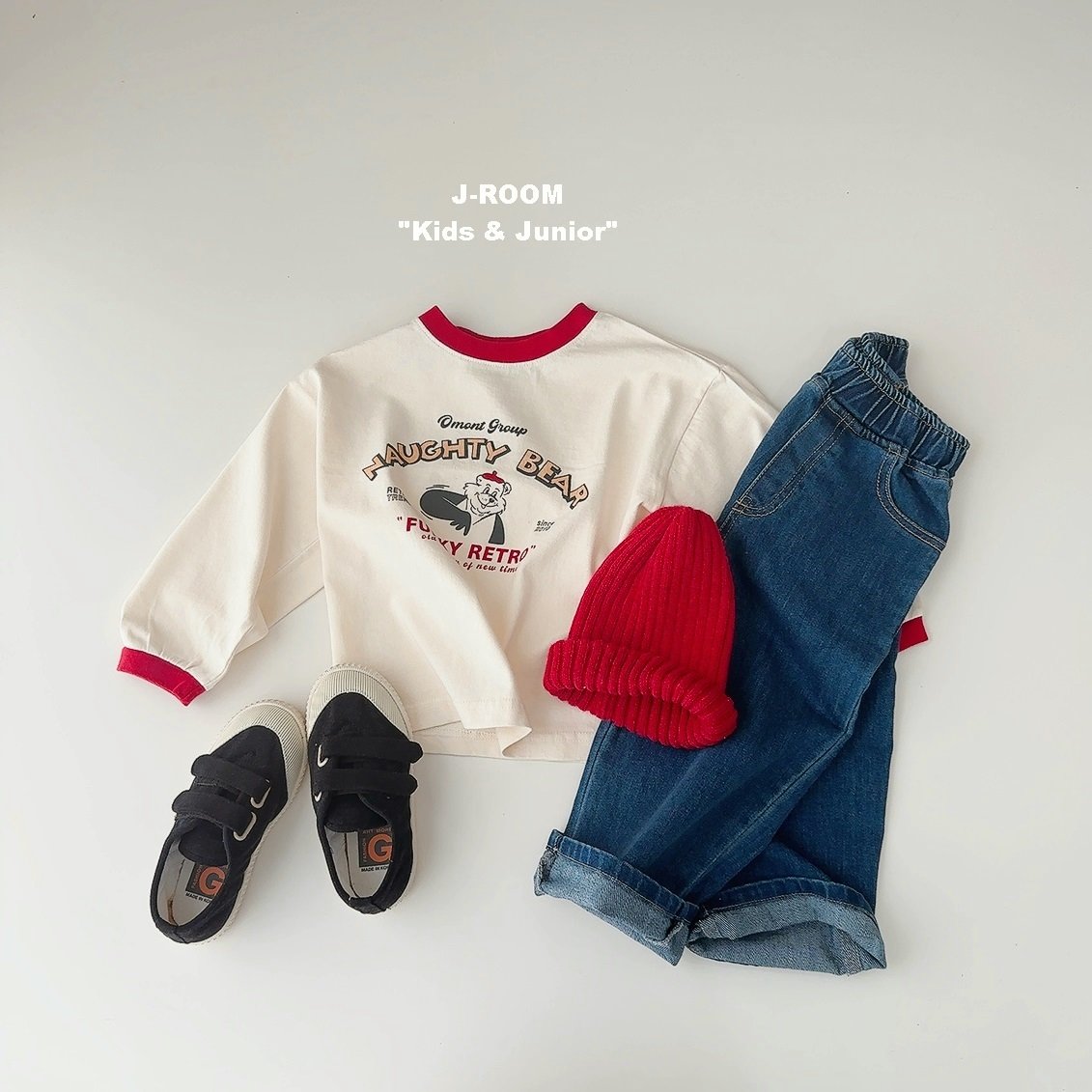 Ribbed Contrast Print Tee