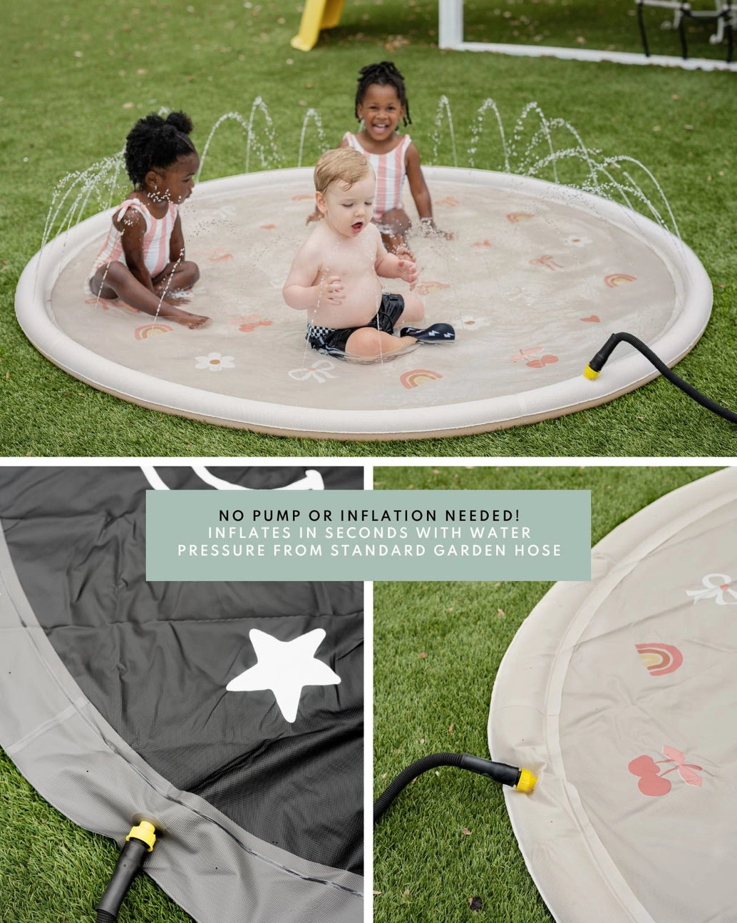 Sprinkler Splash Pad For Kids - Oversized Backyard Sprinkler