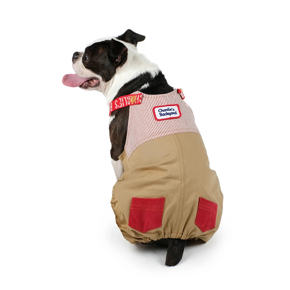 Camping Letter Suspender Overall - Beige (-13.5kg)
