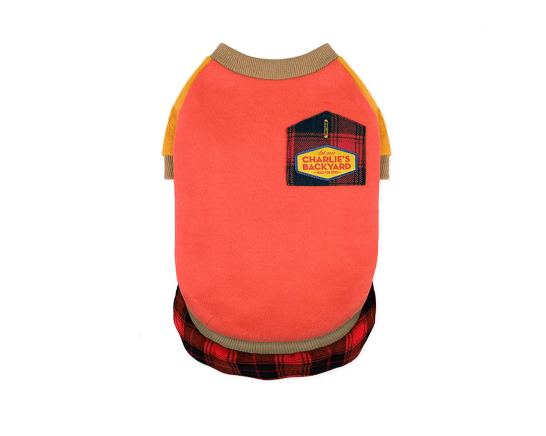 Plaid Layered Jake Sweatshirt - Red (-13.5kg)