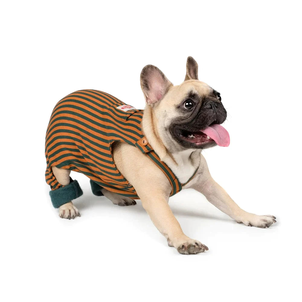 Retro Striped Overalls - Brown (-13.5kg)