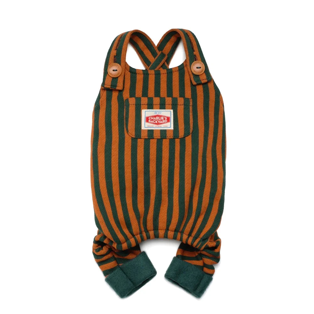 Retro Striped Overalls - Brown (-13.5kg)