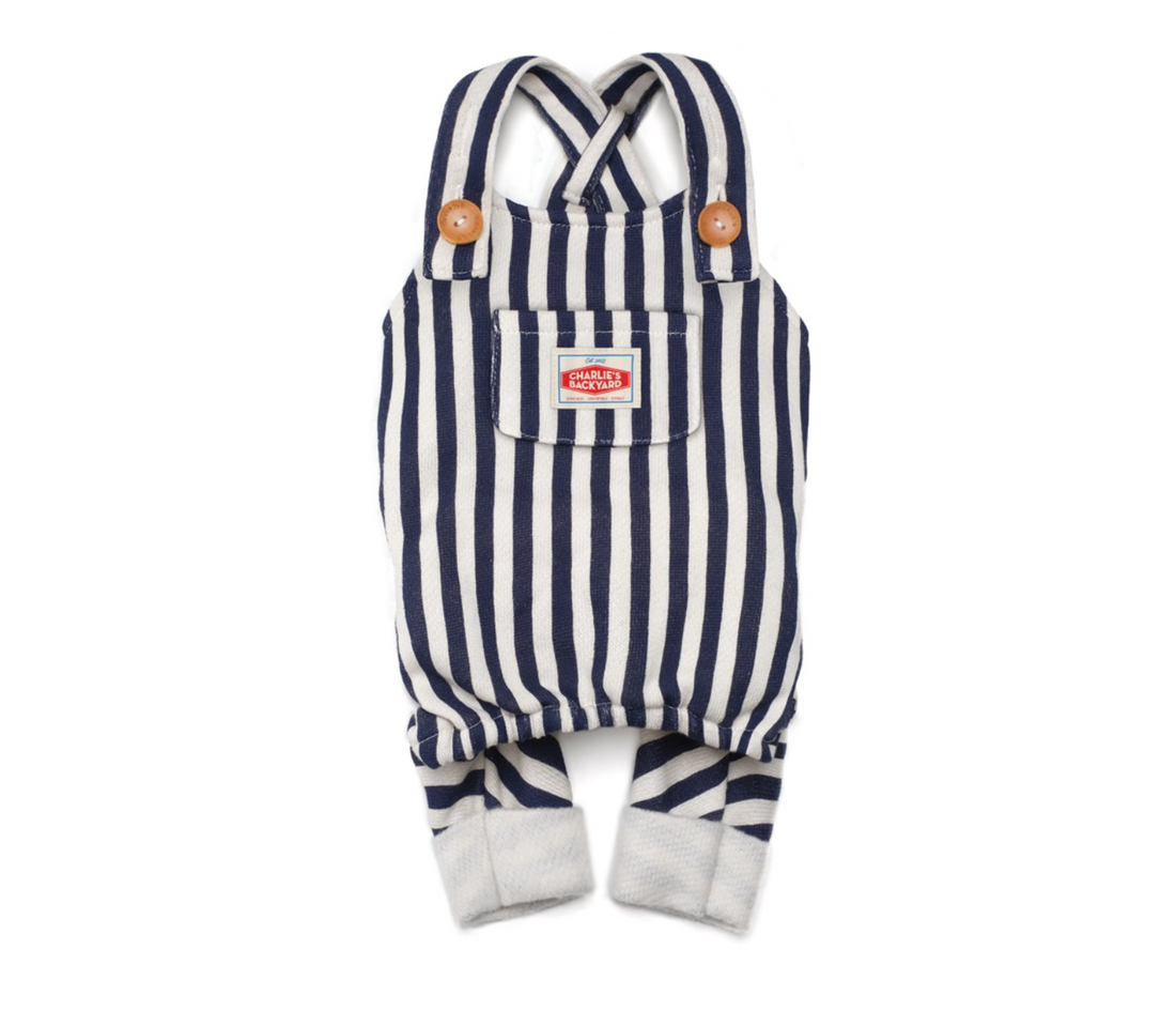 Retro Striped Overalls - Navy (-6.5kg)