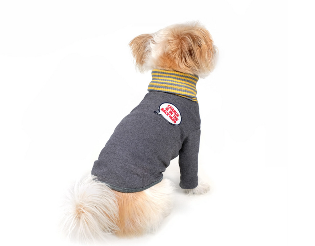 Striped Turtle Neck Tee - Grey (-6.5kg)
