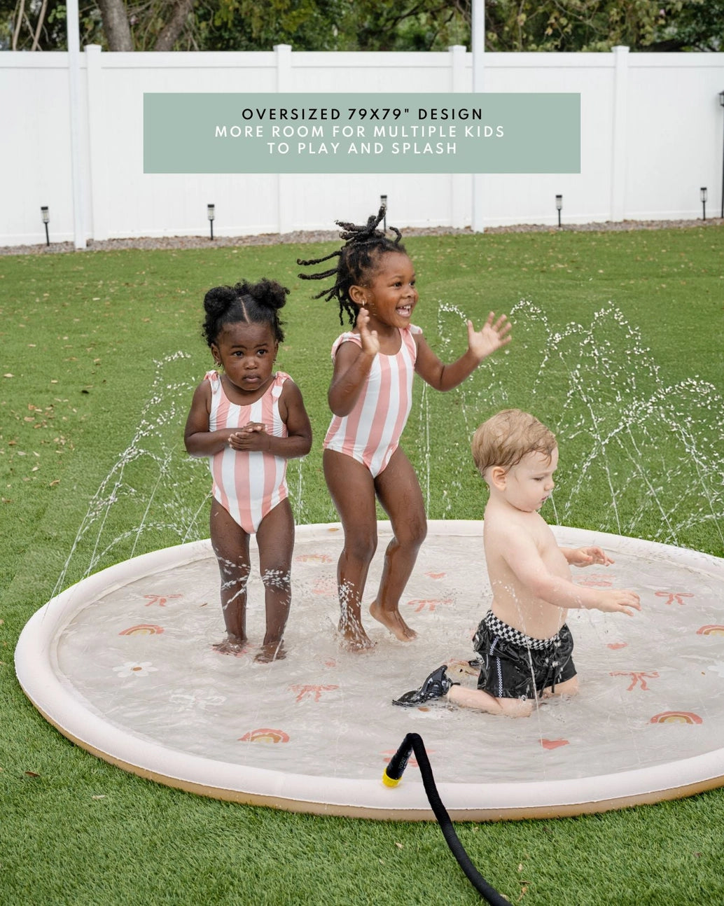 Sprinkler Splash Pad For Kids - Oversized Backyard Sprinkler